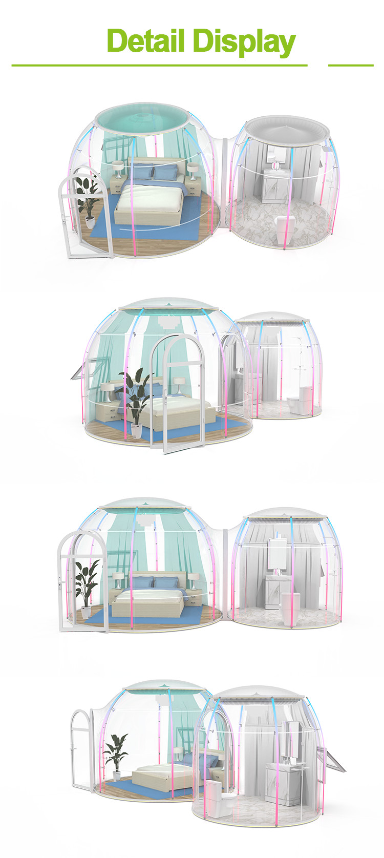 ISO Glamping Bubble Tent 100% UV Resistance Outdoor Bubble Dome
