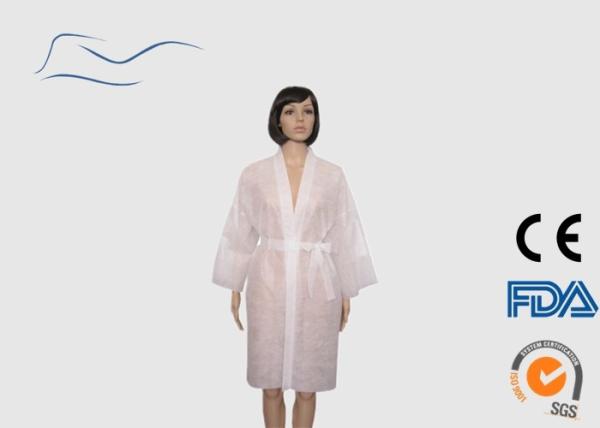 Buy cheap 30G Disposable Pink Spa Robes , Breathable Long Kimono Robe 120 * 140CM from wholesalers