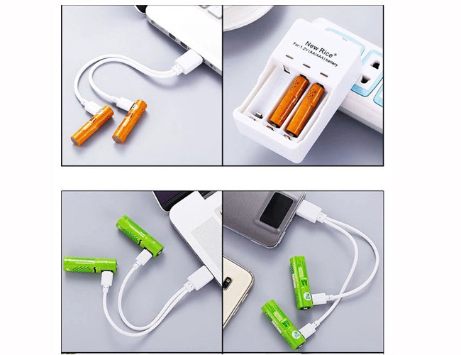 450mAh NIMH USB AA Battery , High Capacity Usb Battery Long Operation Life