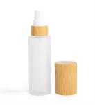 30ml 50ml 60ml Frosted Glass Mist Spray Bottle With Bamboo Cap 30ml-D37*H103