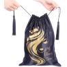 Buy cheap ROHS Black Satin Drawstring Bag Pouch Hair Extention Wig Package from wholesalers