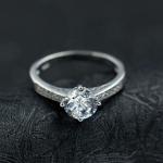 Women Fine Sterling Silver with Hearts Arrows CZ Diamonds Wedding Ring(RE662)