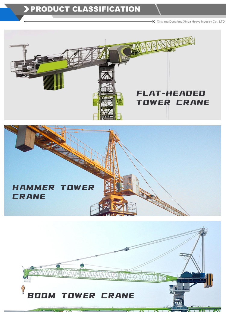 Topless Tower Crane For Construction Max. Lifting Height 60m Zoomlion T7015-10E WA7025-10E