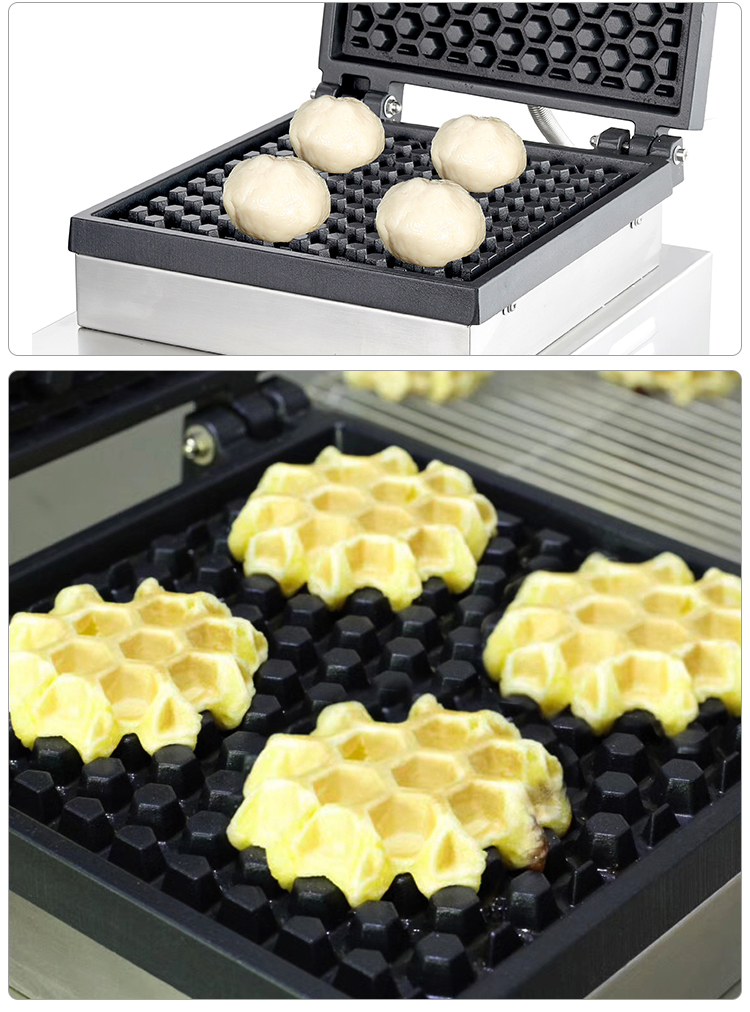 220V/50Hz Timer 0-10 Minutes Square Belgian Waffle Machine Electric Snack Waffle Maker