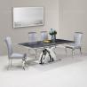 Buy cheap UK Style 0.57cbm Grey Marble Dining Table Stainless Steel Cross Leg from wholesalers