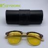 Buy cheap Portable Black Thick PU Leather Metal Eyeglass Case Stylish Valuable Gifts Distinguished Bag from wholesalers