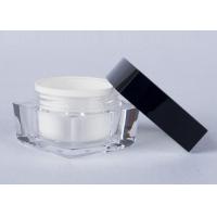 Buy cheap Double Wall 30g 60g Acrylic Face Cream Jars ISO FDA With Black Screw Cap product