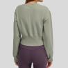 Buy cheap Cotton Fashion Cut And Sew Loose Fitness Crop Top Women Crew Neck Workout Sweatshirt from wholesalers