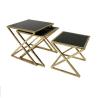 Buy cheap Modern Style 3 pieces Stainless Steel Frame tempered glass top Corner table End table Bed side table from wholesalers