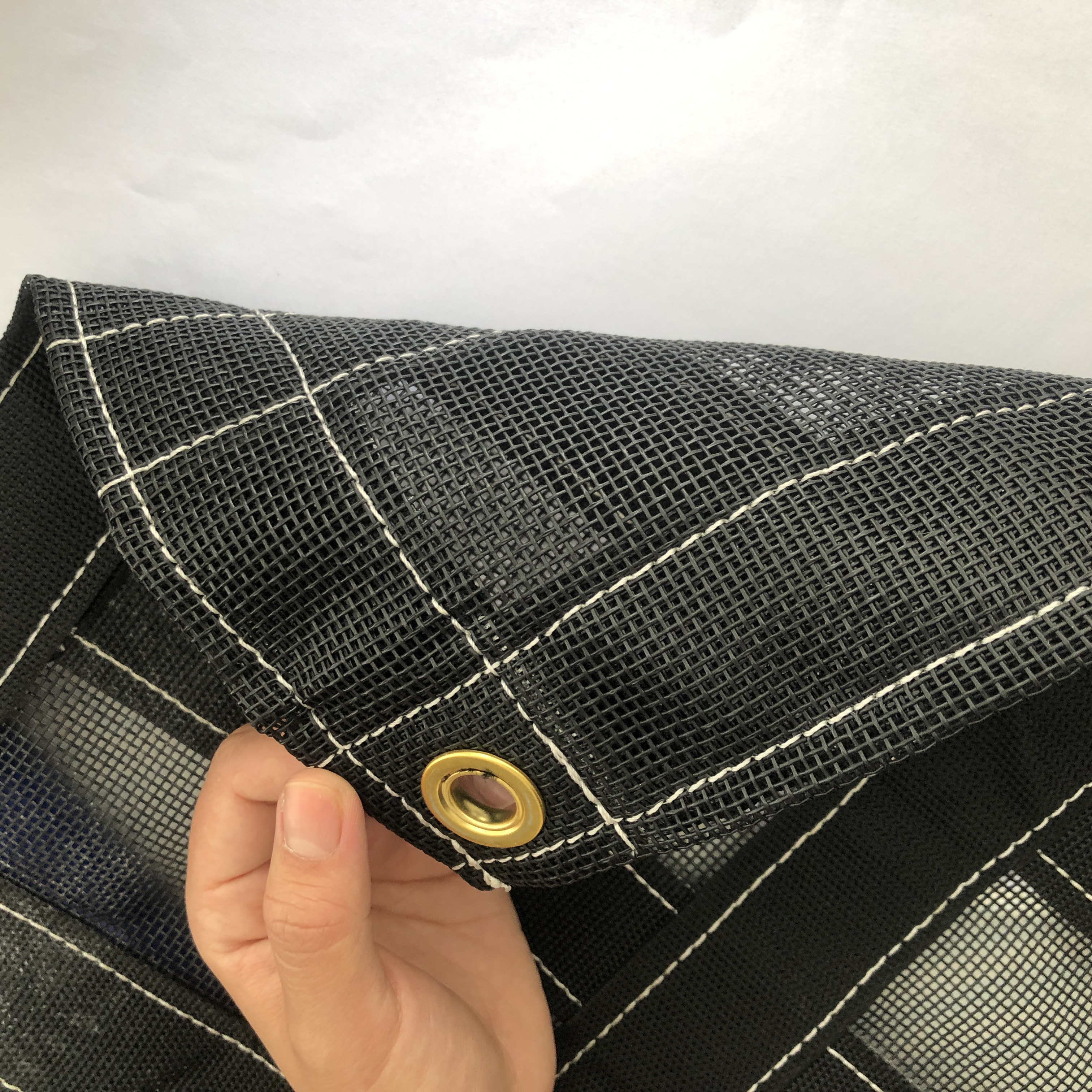 10oz Black Breathable ventilation 1000D*1000D PVC Mesh Tarp Fabric for Truck