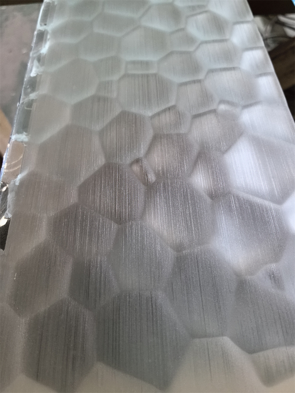 Frosted Brushed Figured Textured Tempered Art Glass Brushed Acid Etched Glass for Partition Screen