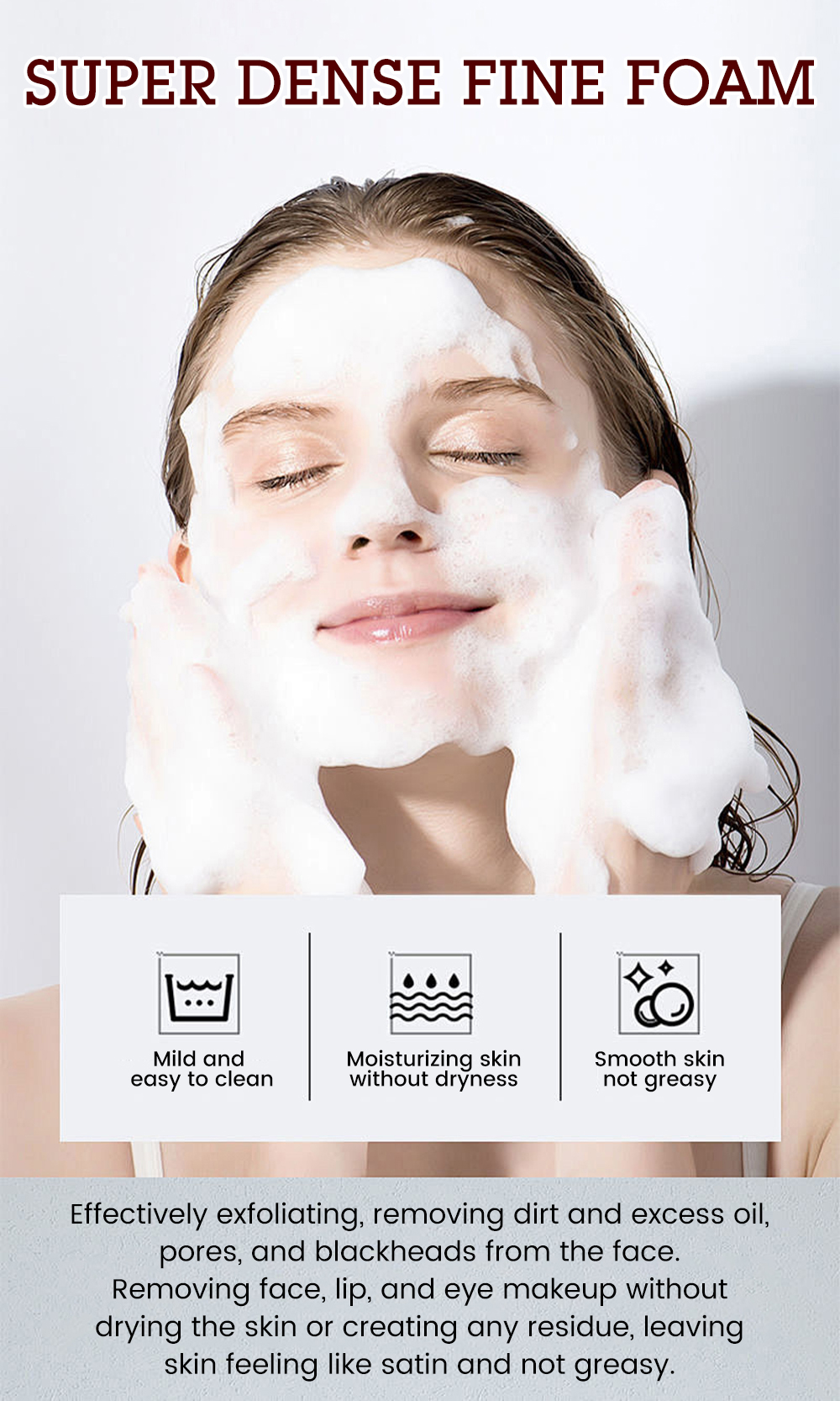 Purifying Foaming Foaming Facial Cleanser Pore Cleanser Gel Niacinamide Face Wash