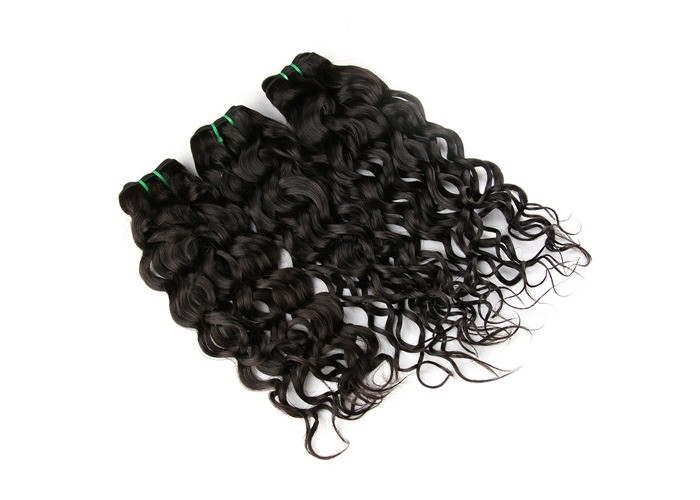 Italian 100% Human Hair Bundles , Natural Color 1 Piece Weave Hair Extensions