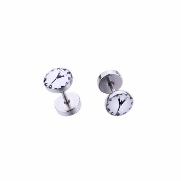 Buy cheap Wholesale Stainless Steel Clock Logo Fake Ear Piercing,Cheater Ear Piercing,Cheater Plugs from wholesalers