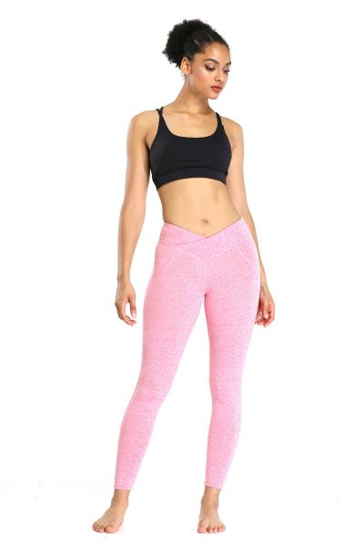 Buy cheap Casual Pink 9 Point Ladies Keep Fit Leggings Workout Pants For Women from wholesalers