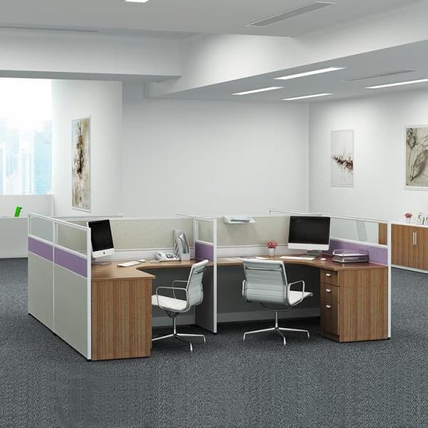 Buy cheap 4 Staff Office Workstation Desks Customized ODM Wooden Computer Workstation from wholesalers