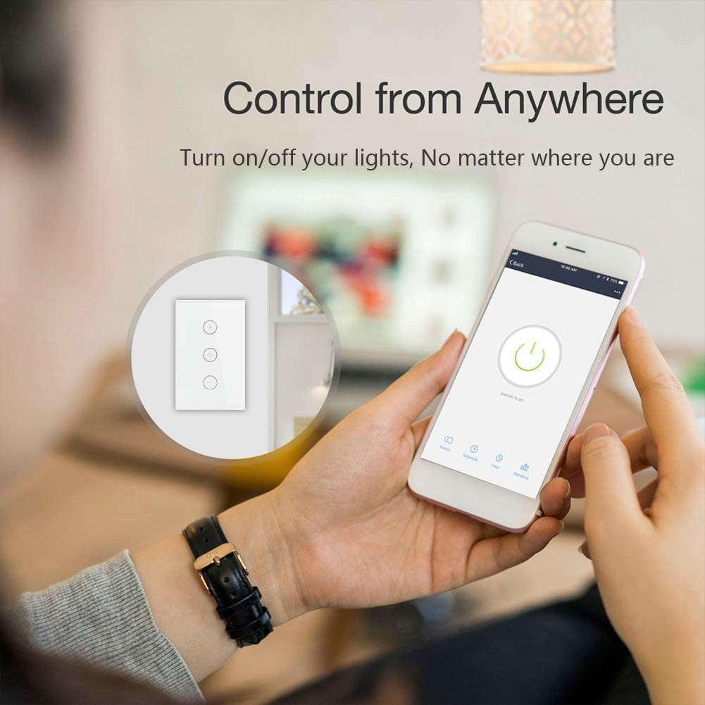 Us Au Standard Wifi 220V Waterproof Tuya Smart Life App Sound Touch Control Panel Led Light Dimmer Smart Swit