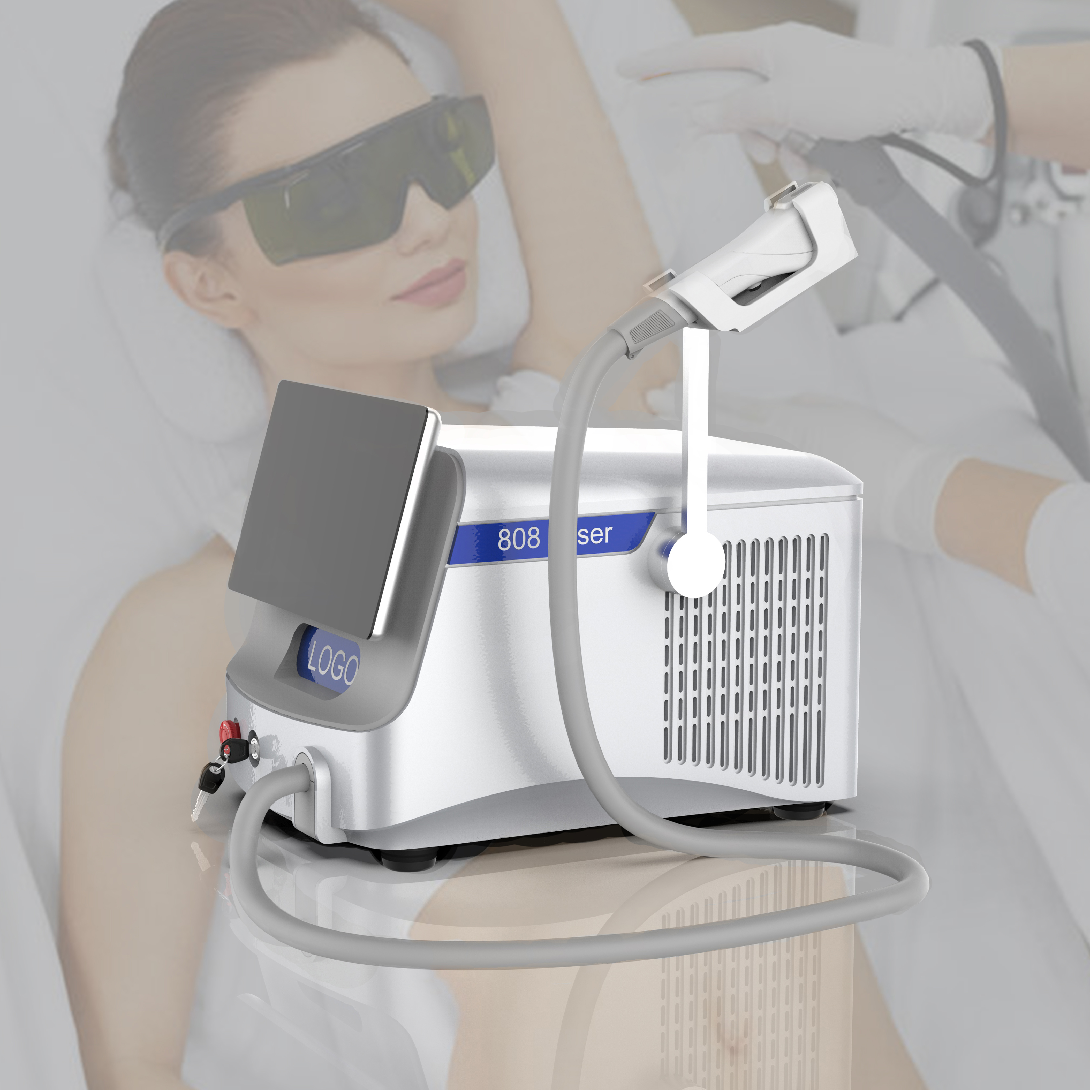 Portable Fiber Diode Laser Hair Removal Ice Machine For Skin Care And Beauty