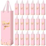 Custom Printed Kraft Paper Wine Bottle Gift Shopping Bag with Hand Length Handle