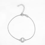 6.5 Inch 925 Silver CZ Bracelet 7.0g Alphabet Jewelry Friendship Bracelet