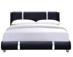Adjustable Headboard Queen Size Platform Bed Frame Black Faux Leather Upholstery