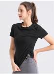 durable summer Richee Black Crew Neck T Shirt Women'S Athletic Clothing