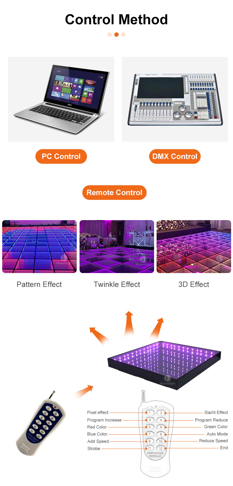 Rental 3D mirror golden starry starlit LED dance floor for sale