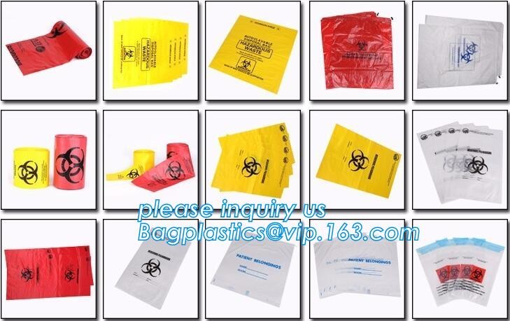 Asbestos Removal, disposable plastic yellow poly asbestos warning printed burial bags, Asbestos clear plastic packing ju
