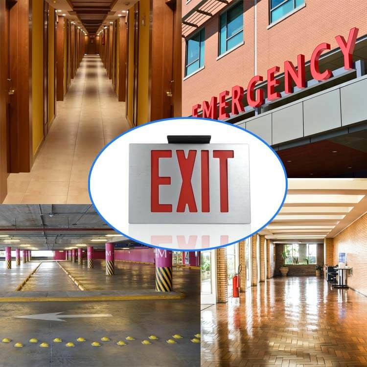 Brush Silver Aluminum LED Emergency 3.8W Fire Exit Sign Lights