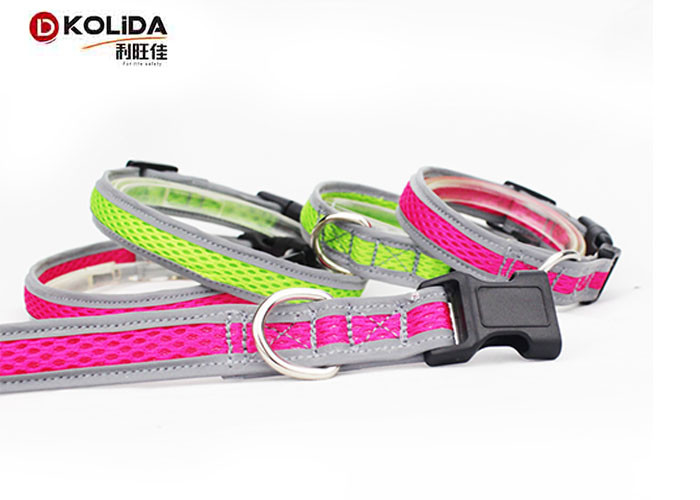 4 Adjustable Sizes Pink Dog Collars Nature Airmesh With 1 Years Warranty