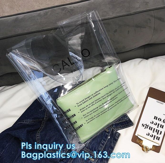 Clear Beach Bags, Transparent PVC Toiletry , pvc shopping bag, Manufacturers pvc plastic bag pvc shopping bag with logo,