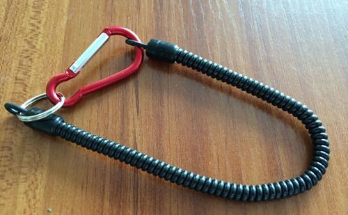 Custom long size hot black coil lanyard holder attach to fisherman used hand