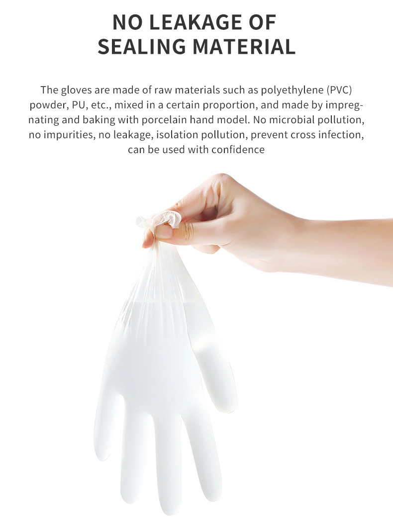 100pcs/box Vinyl Examnation Gloves Powder Free Single Use