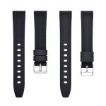Custom Black Soft Silicone Watch Strap 18mm With Stainless Steel Buckle