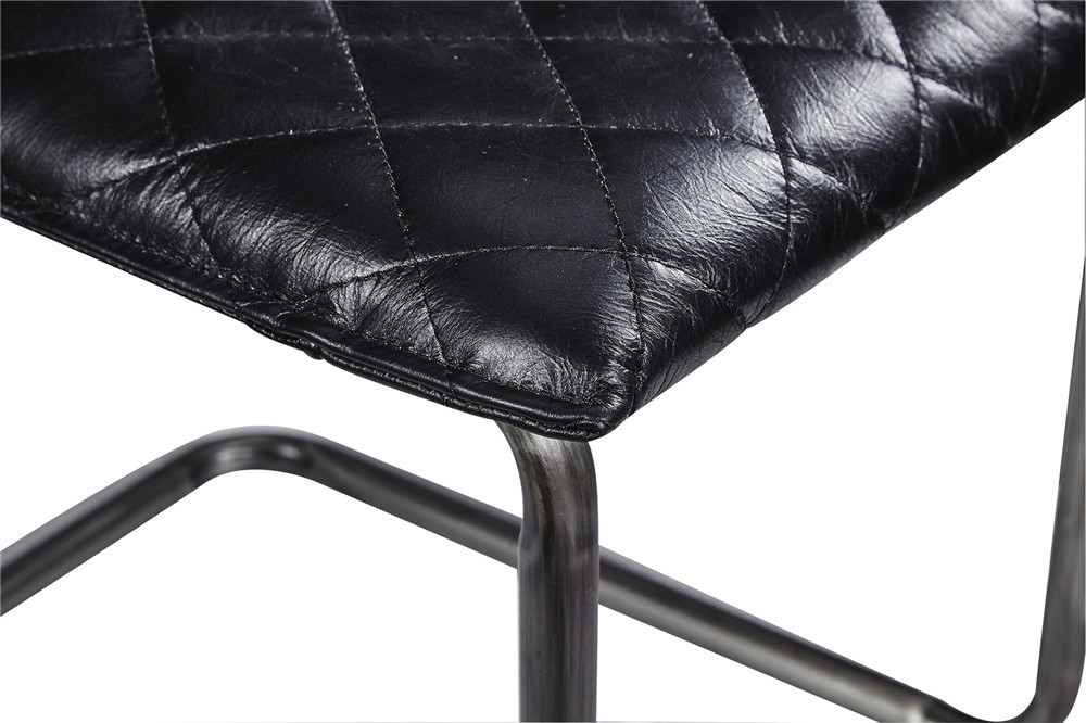 Comfortable High Back Leather Dining Chairs , Black Leather Kitchen Chairs