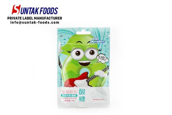 Quality Sugar Free Compressed Xylitol Sour Fruit Candy / Watermelon Flavored Candy for sale