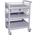 ABS Injection Molding Nursing Two Layers 923mm Hospital Instrument Trolley