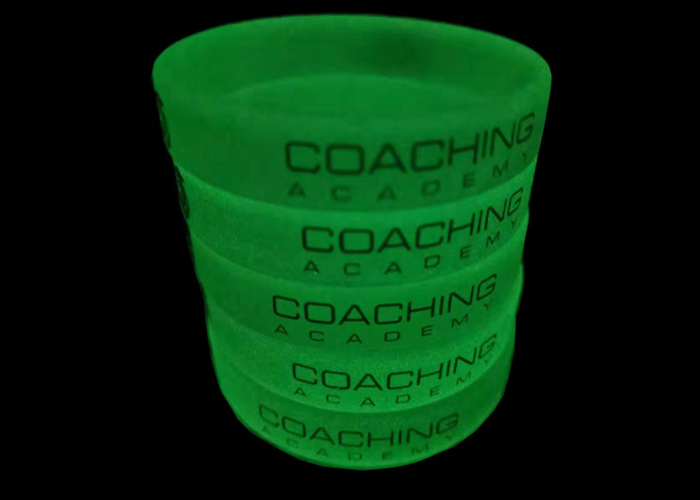 Luminous Silicone bracelet for boys girls custom logo Wristband Recessed Rubber strap words color size