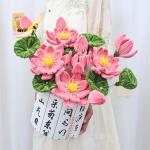 35x38cm Handmade Twist Rod Flower Bouquet Material Kit Real Silk Fabric Juan Hua