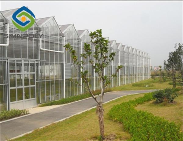 Buy cheap 275g/m2 Side Ventilation Glass Hydroponic Greenhouse For Flowers from wholesalers