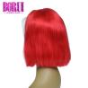 Buy cheap 180% Density Red Lace Front Wig , Brazilian Human Hair Short Bob 10 A Grade from wholesalers