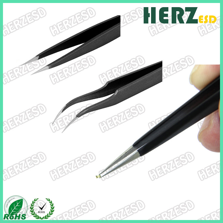 Clean Room Stainless Steel Tweezers ST-12 Straight Needle Nosed Type Anti Acid