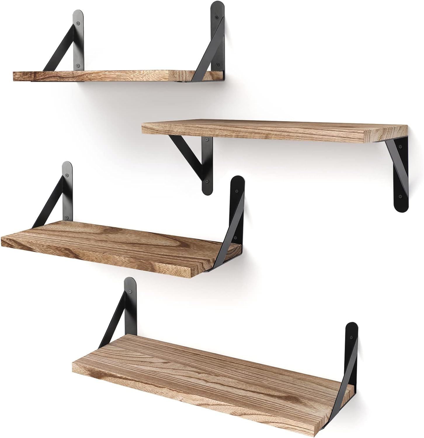 Floating Shelves, Rustic Wood Shelves, Wall Mounted Shelf for Bathroom Decor, Bedroom, Living Room and Plants