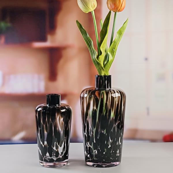 Buy cheap Handmade Amber Glass Vase Modern Unique Vase for Table Centerpiece Decorative Flower Vases for Home Office Wedding(S size) from wholesalers