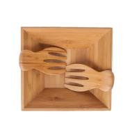 Buy cheap Organic Square Kitchen Bamboo Salad Bowl Set with Two Servers product