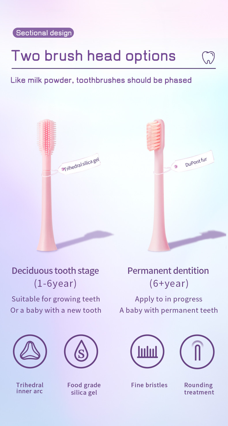Oral Care Smart USB Rechargeable Wireless Kids Electric Toothbrush With Smart Timer