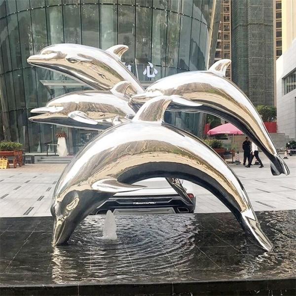Buy cheap Fuxin Animal Life Size Dolphin Stainless Steel Animal Sculpture Contemporary from wholesalers