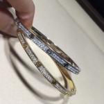 Women White Gold Diamond Bracelet , 18K Gold Love Bracelet With Gemstone