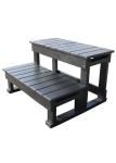 Deluxe Massage Hot Tub Spa Steps 2 Tier Signature Spa Steps Simulated Wood Grain