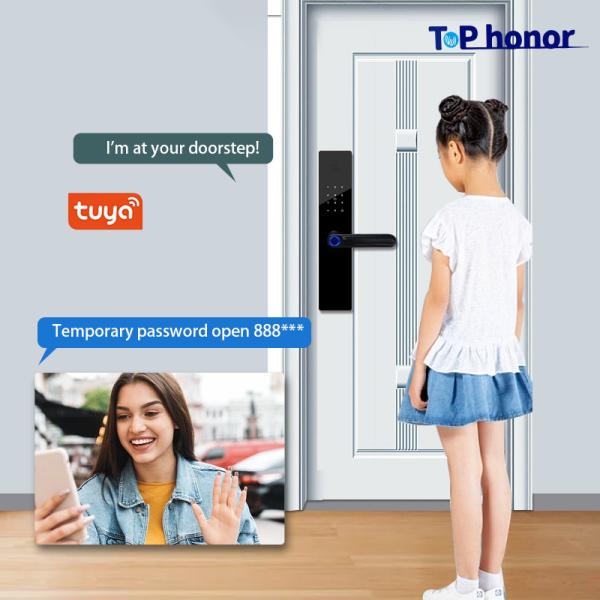 Buy cheap Tempered Glass Front Door Smart Locks Fingerprint Card Acess Anti Peep Password from wholesalers